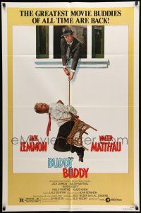 9p157 BUDDY BUDDY 1sh '81 great wacky art of Jack Lemmon & Walter Matthau!