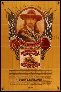 9p159 BUFFALO BILL & THE INDIANS advance 1sh '76 art of Paul Newman as William F. Cody by McMacken!