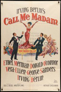 9p169 CALL ME MADAM 1sh '53 Ethel Merman, Donald O'Connor & Vera-Ellen sing Irving Berlin songs!