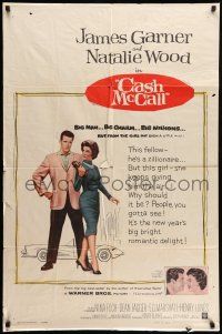 9p179 CASH MCCALL 1sh '60 zillionaire James Garner, Natalie Wood, big bright romantic delight!