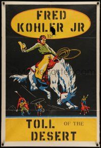 9p221 COWBOY WESTERN 1sh '40s wild west art of man riding bucking bronc, Fred Kohler Jr.!