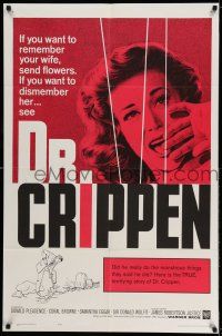 9p263 DR. CRIPPEN 1sh '64 Samantha Eggar, if you want to dismember your wife, see him!