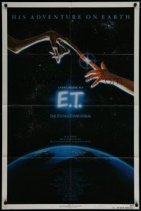 9p271 E.T. THE EXTRA TERRESTRIAL NSS style 1sh '82 Drew Barrymore, Steven Spielberg, Alvin art!