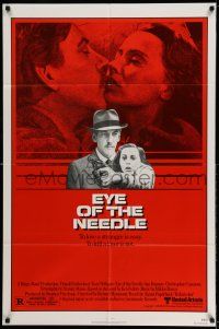 9p288 EYE OF THE NEEDLE 1sh '81 Donald Sutherland, Kate Nelligan, from Ken Follett novel!