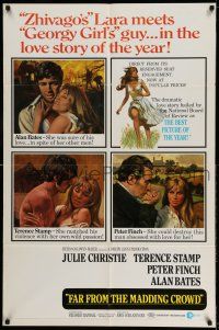 9p296 FAR FROM THE MADDING CROWD 1sh '68 Julie Christie falls for dashing Terence Stamp!