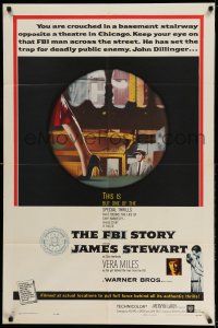 9p301 FBI STORY 1sh '59 great images of detective Jimmy Stewart & Vera Miles!