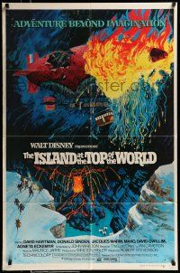 9p417 ISLAND AT THE TOP OF THE WORLD 1sh '74 Disney's adventure beyond imagination, different art