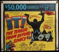 9p418 IT! THE TERROR FROM BEYOND SPACE/CURSE OF THE FACELESS MAN INCOMPLETE 1sh '58 horror art!