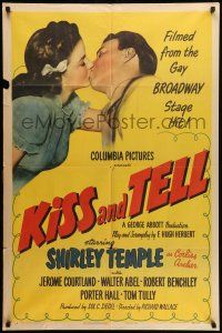 9p459 KISS & TELL style A 1sh '45 whole town thinks 15 year-old Shirley Temple is pregnant!