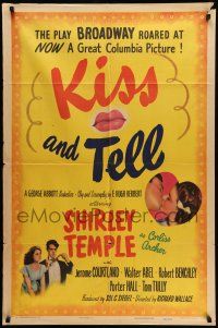 9p460 KISS & TELL style B 1sh '45 whole town thinks 15 year-old Shirley Temple is pregnant!