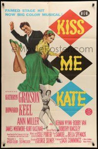 9p462 KISS ME KATE 1sh '53 great art of Howard Keel spanking Kathryn Grayson, Ann Miller!