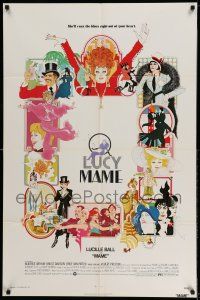 9p512 MAME 1sh '74 Lucille Ball, from Broadway musical, cool Bob Peak artwork!