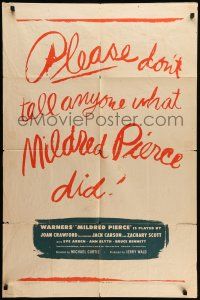 9p540 MILDRED PIERCE teaser 1sh '45 Joan Crawford is the woman most men want, but shouldn't have!