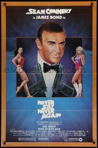 9p578 NEVER SAY NEVER AGAIN 1sh '83 art of Sean Connery as James Bond 007 by Obrero!
