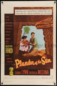 9p640 PLUNDER OF THE SUN 1sh '53 Glenn Ford, Diana Lynn, a sin-strewn terror-trek!