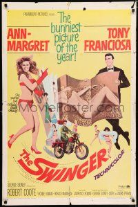 9p811 SWINGER 1sh '66 super sexy Ann-Margret, Tony Franciosa, the bunniest picture of the year!
