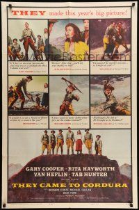 9p842 THEY CAME TO CORDURA 1sh '59 Gary Cooper, Rita Hayworth, Tab Hunter, Van Heflin!
