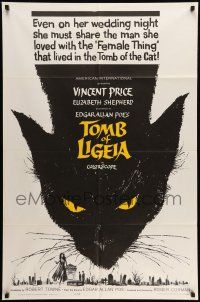 9p880 TOMB OF LIGEIA 1sh '65 Vincent Price, Roger Corman, Edgar Allan Poe, cool cat artwork!