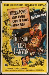 9p897 TREASURE OF LOST CANYON 1sh '52 William Powell in Robert Louis Stevenson western adventure!