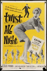 9p902 TWIST ALL NIGHT 1sh '62 Louis Prima, great images of sexy dancing June Wilkinson!