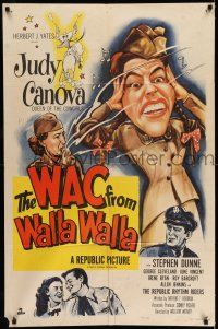 9p943 WAC FROM WALLA WALLA 1sh '52 many images of wacky Judy Canova, Queen of the Cowgirls!