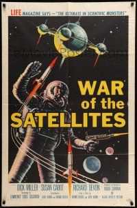 9p953 WAR OF THE SATELLITES 1sh '58 the ultimate in scientific monsters, cool astronaut art!