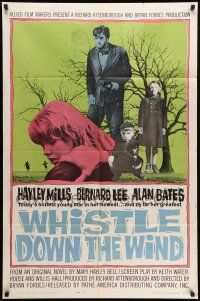 9p969 WHISTLE DOWN THE WIND style B 1sh '62 Bernard Lee, Hayley Mills, directed by Bryan Forbes!