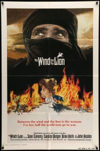 9p981 WIND & THE LION int'l 1sh '75 art of Sean Connery & Candice Bergen, directed by John Milius!