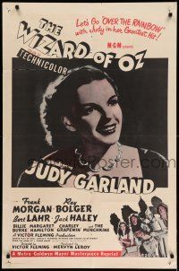 9p986 WIZARD OF OZ 1sh R58 Victor Fleming, Judy Garland all-time classic!
