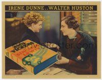 9r555 ANN VICKERS LC '33 close up of pretty Irene Dunne showing a bag of marbles to a young boy!