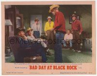 9r563 BAD DAY AT BLACK ROCK LC #8 '55 cast watches Lee Marvin talk to seated Spencer Tracy!