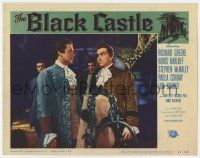 9r577 BLACK CASTLE LC #6 '52 Richard Greene looks at Stephen McNally wearing eyepatch!