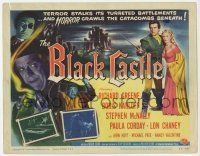 9r041 BLACK CASTLE TC '52 Boris Karloff, Lon Chaney Jr., horror crawls in the catacombs!