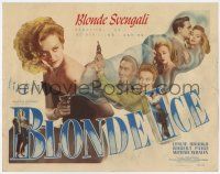 9r043 BLONDE ICE TC '48 incredible image of sexy blonde savage bad girl Leslie Brooks with gun!