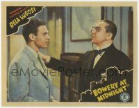 9r585 BOWERY AT MIDNIGHT LC '42 Bela Lugosi wearing glasses puts hand on John Archer's shoulder!