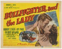 9r056 BULLFIGHTER & THE LADY TC '51 Budd Boetticher, art of matador Robert Stack kissing Joy Page!