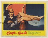 9r593 CAGE OF EVIL LC #2 '60 sexy Patricia Blair wearing nightie is blonde bait in a murder trap!