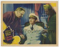 9r614 CHINA SEAS LC '35 Wallace Beery in smoking jacket glares at Clark Gable in uniform!