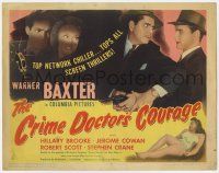 9r083 CRIME DOCTOR'S COURAGE TC '45 detective Warner Baxter in a top CBS radio network chiller!