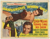 9r089 DANGEROUS WHEN WET TC '53 artwork of sexiest swimmer Esther Williams!