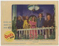 9r662 DUEL IN THE SUN LC #6 '47 portrait of Jennifer Jones, Gregory Peck, Cotten & cast on balcony!