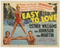 9r116 EASY TO LOVE TC '53 sexy swimmer Esther Williams stands on Van Johnson & Tony Martin!