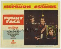 9r684 FUNNY FACE LC #3 '57 Fred Astaire shows sexy Audrey Hepburn a giant portrait of herself!