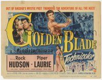 9r148 GOLDEN BLADE TC '53 Rock Hudson, Piper Laurie, adventure thunders out of Bagdad's mystic past