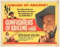 9r158 GUNFIGHTERS OF ABILENE TC '59 super close up of cowboy Buster Crabbe with gun!