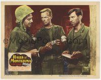 9r711 HALLS OF MONTEZUMA LC #2 '51 Richard Widmark between Jack Webb & Reginald Gardiner in WWII!