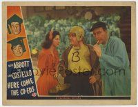 9r722 HERE COME THE CO-EDS LC '45 football player Lou Costello, coach Bud Abbott & Peggy Ryan c/u!