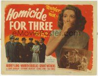 9r172 HOMICIDE FOR THREE TC '48 Audrey Long, circus murder in a mask, death has the last laugh!