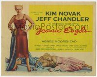 9r190 JEANNE EAGELS TC '57 romantic art of sexy Kim Novak & laying with Jeff Chandler!