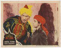 9r775 KIM LC #2 '50 close up of Errol Flynn & Dean Stockwell in colorful Indian garb,Rudyard Kipling